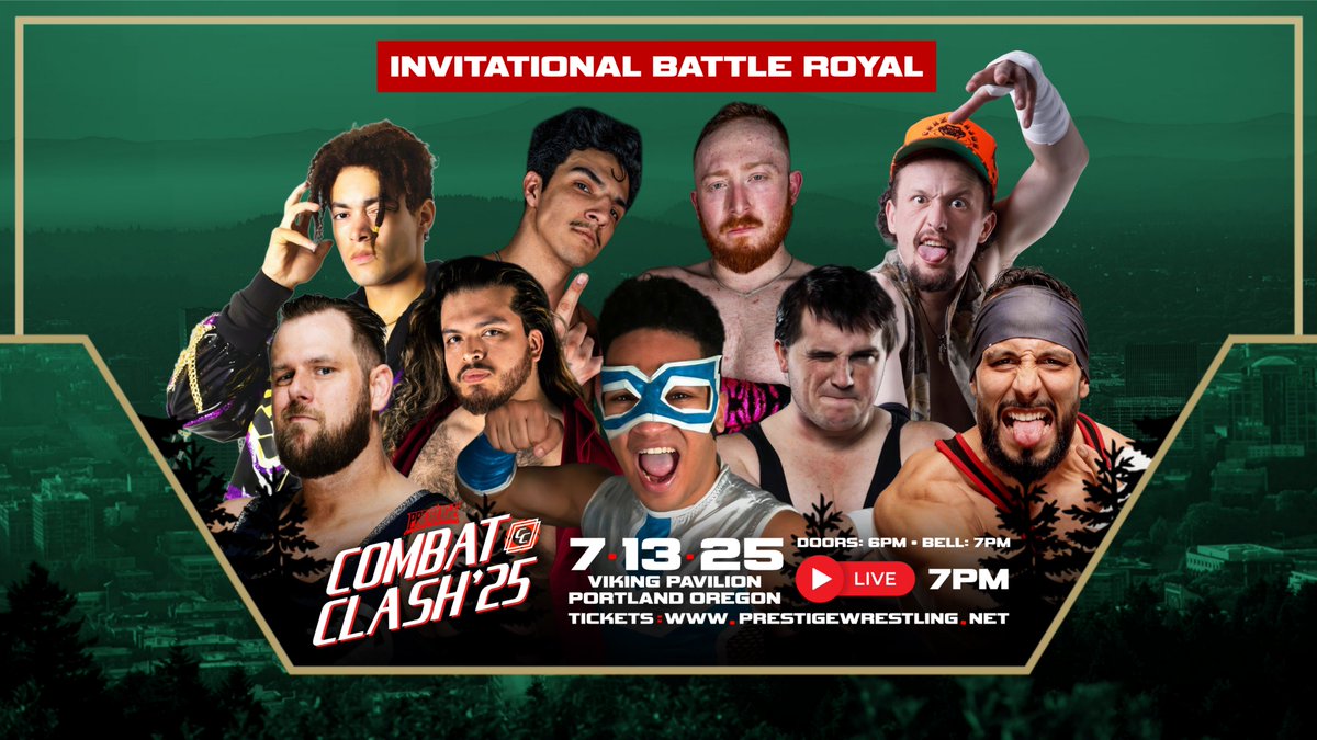Prestige Wrestling (@wrestleprestige) on Twitter photo *UPDATE*
9 participants in the Combat Clash Invitational Battle Royal have been revealed!
<a href="/ThisIsJAIDEN/">JAIDEN The Unbelievable</a>
<a href="/SidSylum/">Sid Sylum</a>
<a href="/Ellieboy98/">ET</a>
<a href="/caseyferreirapw/">Casey Ferreira</a>
<a href="/SpencerScottPRO/">Spencer Scott</a>
<a href="/ZayePerez/">Zaye “Playboy” Perez</a>
<a href="/jiahjewell/">CRAZY CAJUN JIAH JEWELL</a>
<a href="/SebWolfePRO/">Sebastian Wolfe</a>
<a href="/RealCharlyAvell/">'Big Charly' Avell</a>
Who else do YOU want to see in the battle royal? Let us know! *UPDATE*
9 participants in the Combat Clash Invitational Battle Royal have been revealed!
<a href="/ThisIsJAIDEN/">JAIDEN The Unbelievable</a>
<a href="/SidSylum/">Sid Sylum</a>
<a href="/Ellieboy98/">ET</a>
<a href="/caseyferreirapw/">Casey Ferreira</a>
<a href="/SpencerScottPRO/">Spencer Scott</a>
<a href="/ZayePerez/">Zaye “Playboy” Perez</a>
<a href="/jiahjewell/">CRAZY CAJUN JIAH JEWELL</a>
<a href="/SebWolfePRO/">Sebastian Wolfe</a>
<a href="/RealCharlyAvell/">'Big Charly' Avell</a>
Who else do YOU want to see in the battle royal? Let us know!