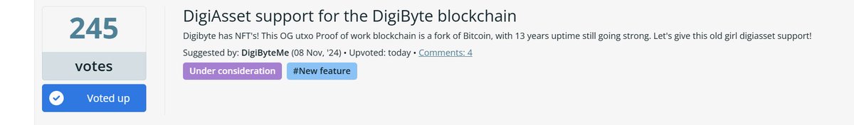g68_charlie's tweet photo. 2⃣4⃣5⃣🗳️votes! 👇😎🔥if you want to see
#DigiAsset support for #DigiByte on @CoinomiWallet like i do its easy to vote just click #VoteUp 💪😤
RT ask your friends to support this!
https://t.co/nJpTZEZov4 https://t.co/CKfy5qW60Y
