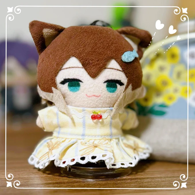 にじそでゲットしたゆーちるさんのパペワンピ着たうちのたまちゃん可愛い〜! 〜等身だとどんなデザインなんだろなぁ!と妄想で筆が捗ってしまった落書きを添えて〜