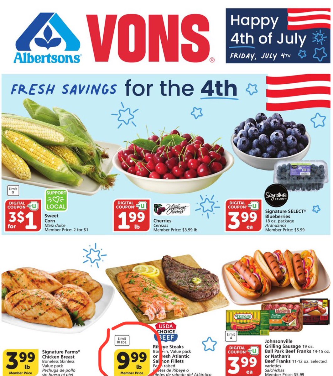 NotTroyThomas's tweet photo. #MeatWeek. Killer price at Smart & Final on ribs. Looks like Albertsons punted on this week. #FourthOfJuly https://t.co/ifRa2H2RH4