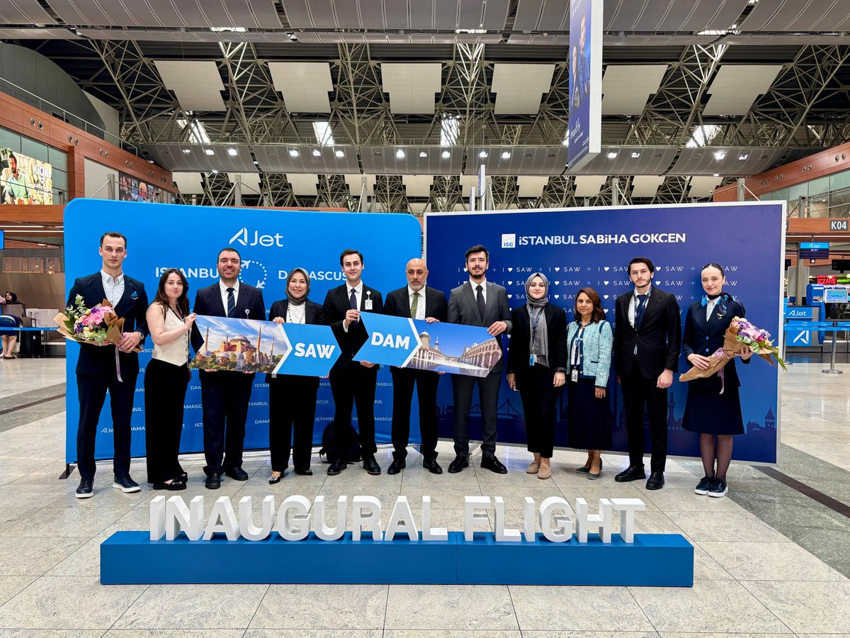 🕌 Şam bağlantımız hayırlı olsun! 

🎗️Terminalde düzenlenen açılış lansmanımızda kurdele kesimi törenine teşrif eden başta Hudut Mülki İdare Amiri Sayın Halil Avşar, Sivil Havacılık Genel Müdürü Sayın Kemal Yüksek, HEAŞ Genel Müdürü Sayın Faruk Kacır ve AJet Genel Müdürü Sayın