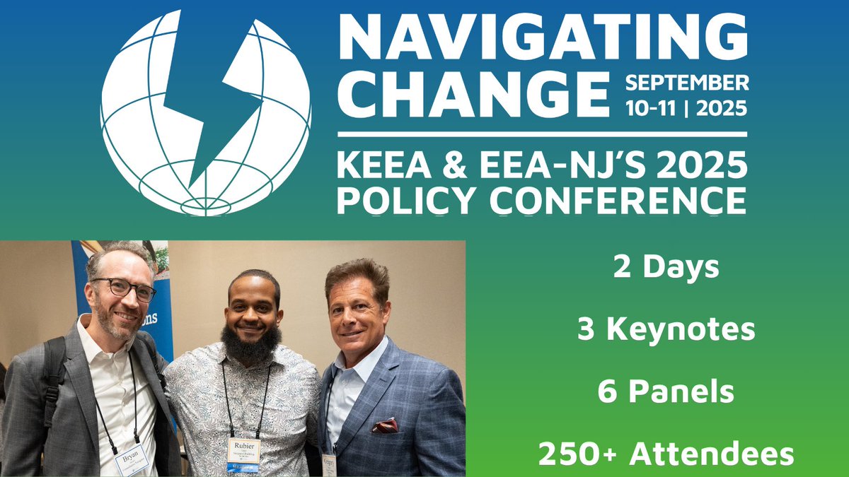 EARLY BIRD is EXTENDED! Register by July 11 to save on "Navigating Change" tickets. Don't miss two days of energy efficiency networking and policy, featuring dozens of expert speakers and 9+ hours of networking time. Register at eeaofnj.org/navigating-cha….