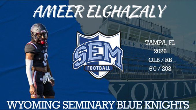 ICYMI Ameer Elghazaly announced he is headed to Wyoming Seminary!

#WiregrassFootball #GoBulls #RanchLife #HornsUP