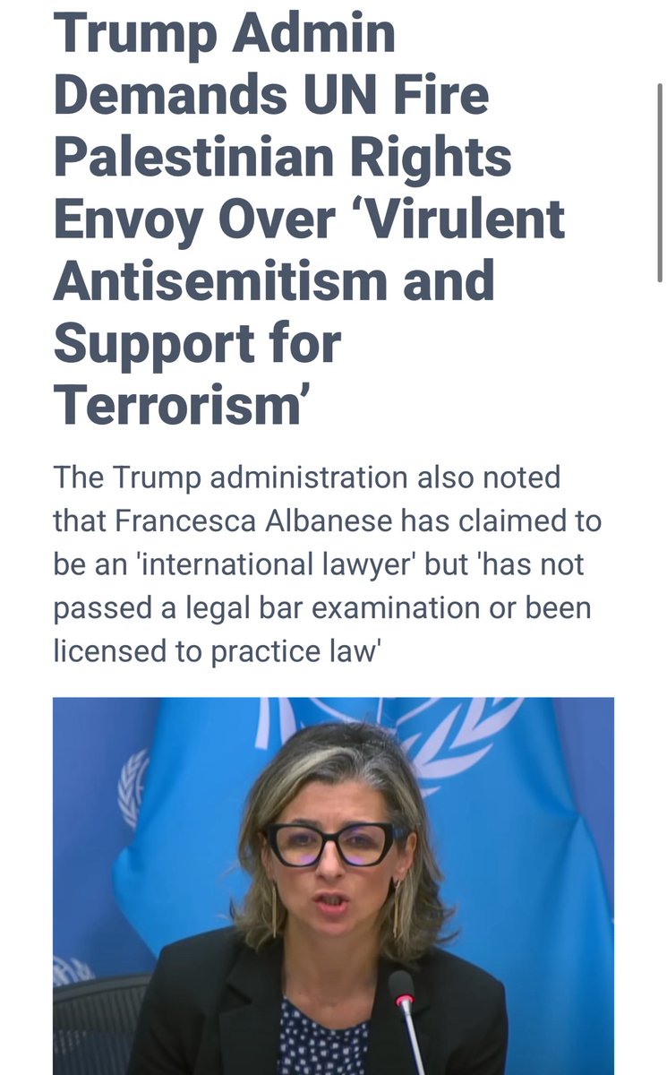It’s now clear to everyone: Francesca Albanese isn’t an international lawyer — she’s an international liar.

freebeacon.com/israel/2046787/
