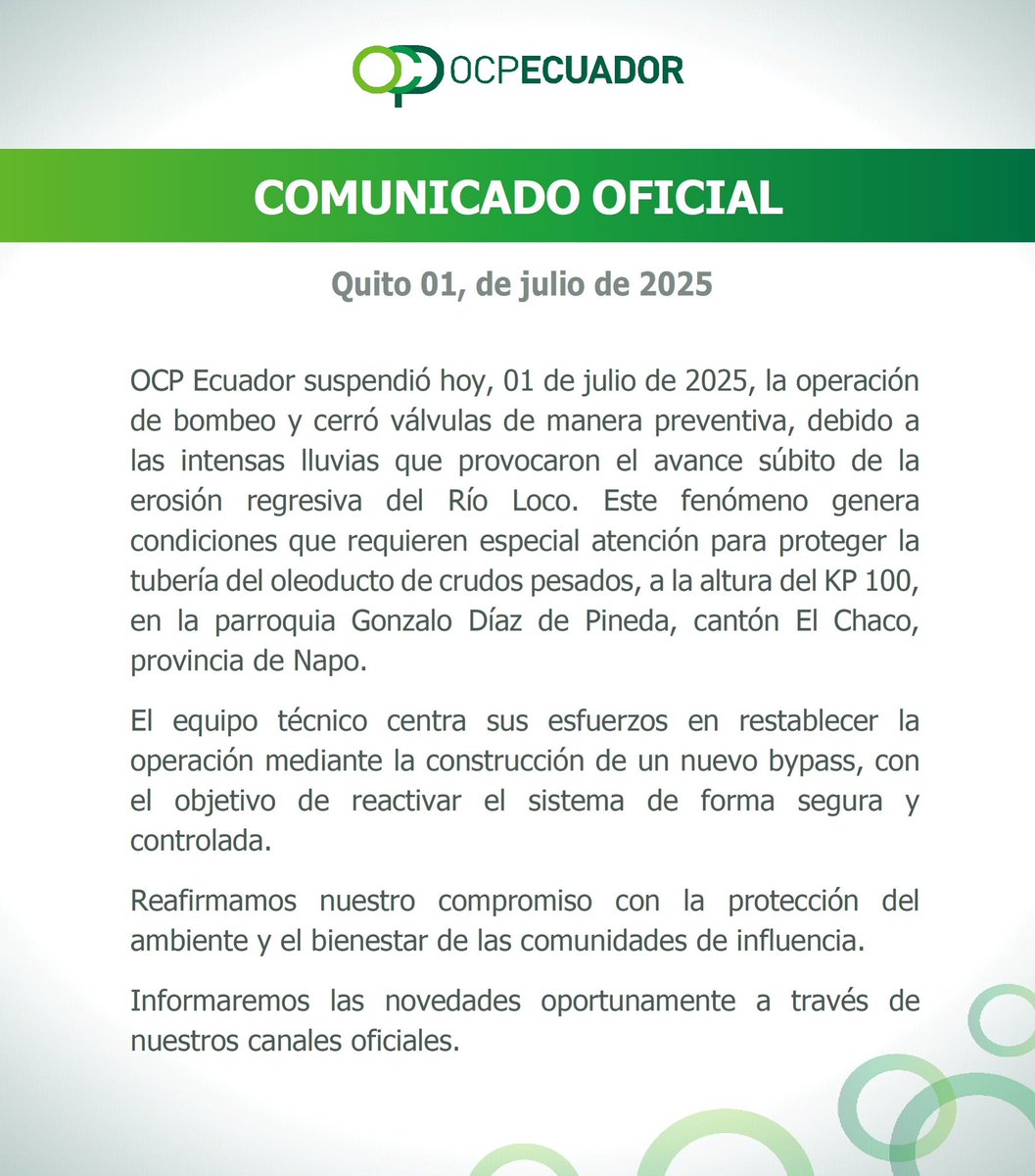 OCP Ecuador S.A. tweet media