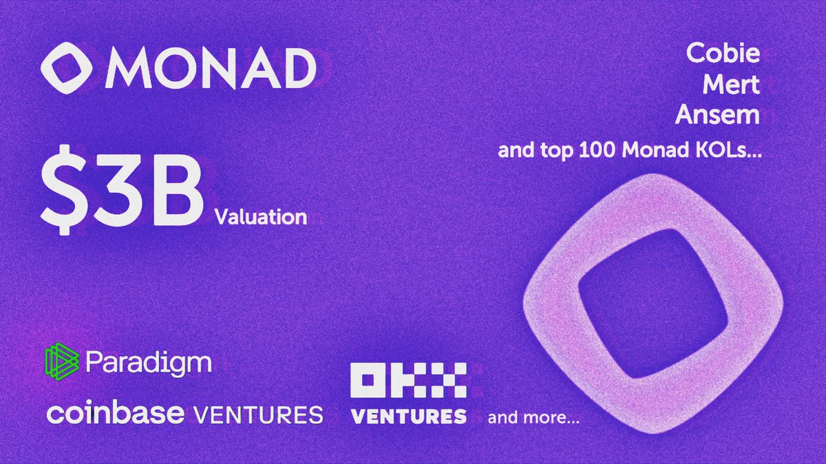 why @monad_xyz? in bear market they raised $19m seed fund. then last year  they raised $225m from the best VCs along with top 100 Monad KOLs. later  they raised an undisclosed amount