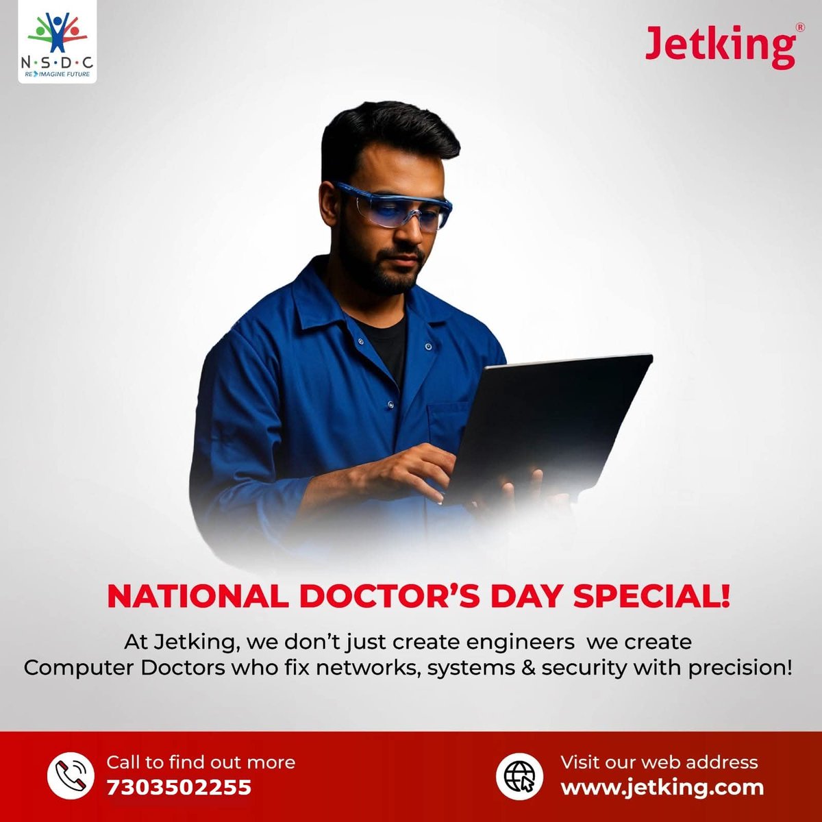 neeraj69in's tweet image. We salute the heroes behind the screens!

💻 Jetking creates Computer Doctors who heal networks, systems &amp;amp; cybersecurity with skill and precision.

#NationalDoctorsDay #ComputerDoctor #Jetking #TechHealers #DigitalDoctors #SkillIndia #FutureReady #ITProfessionals