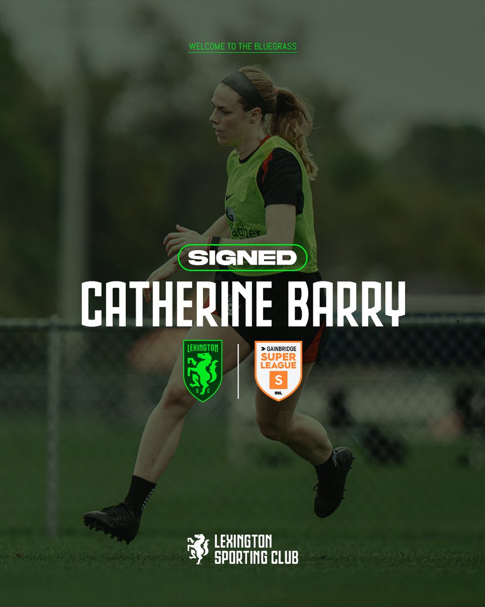 𝐂𝐀𝐓𝐇𝐄𝐑𝐈𝐍𝐄 𝐈𝐒 𝐀 𝐆𝐑𝐄𝐄𝐍 😍✅🐎

Welcome to the 8️⃣5️⃣9️⃣, Catherine Barry!

(Pending league &amp; federation approval)

📰 bit.ly/44apOAV

#LexGo #GainbridgeSuperLeague