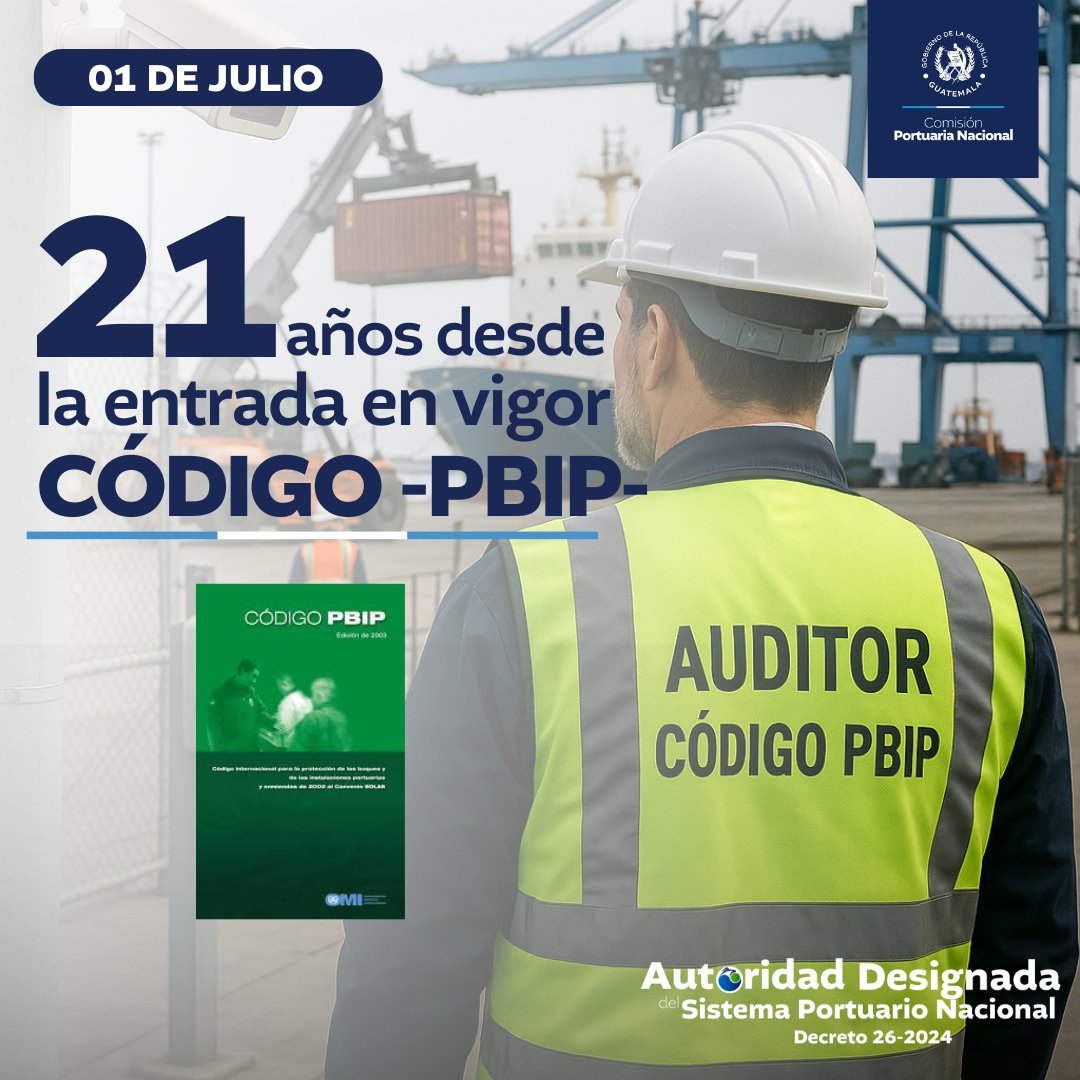 cpngobgt's tweet image. 1/2

#SabíasQué 
🔒 Hace 21 años entró en vigor el Capítulo XI-2 del Convenio SOLAS que dio lugar al #CódigoPBIP, pilar fundamental para la implementación de medidas preventivas ante riesgos en el ámbito portuario.