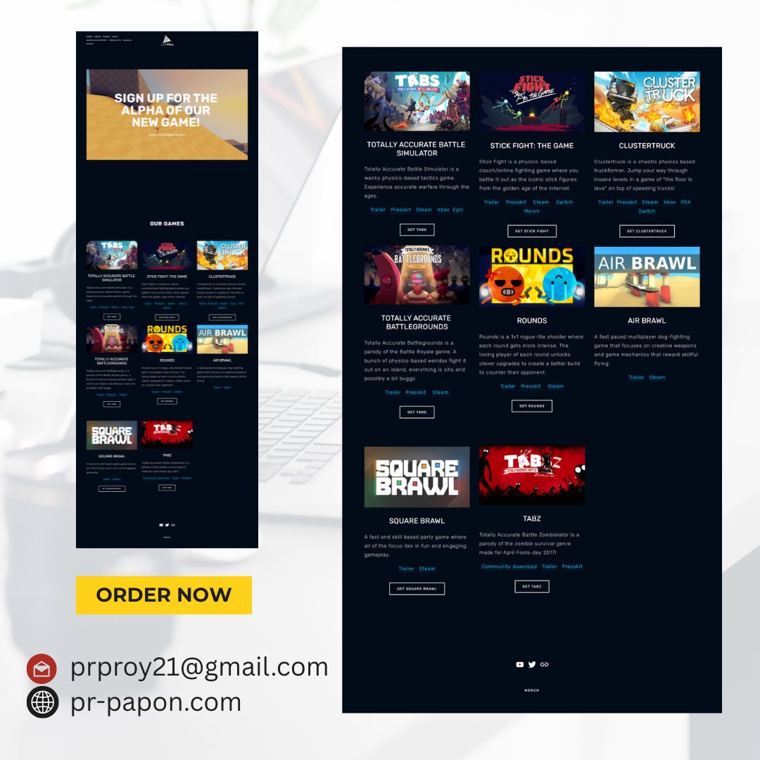 Just launched a dynamic and engaging gaming website — designed for speed, fun, and smooth user experience. 🕹️✨
From landing page to leaderboard, every detail is crafted for gamers.
🚀 Mobile responsive
📈 Optimized for performance
Check it out and let me know what you think!