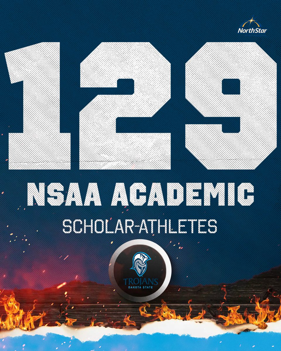 🔥 Leading the way in the classroom. 🔥

Dakota State totaled 129 North Star Athletic Association Winter/Spring Scholar-Athletes in 2024-25 — 16 more than the next closest school.

We finish our final year in the North Star on top. 📚💪 

#StudentAthletes #GoTrojans #NSAA