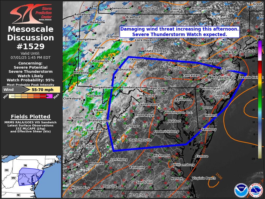 RichWirdzekWx's tweet image. Upcoming Severe tstorm watch likely for parts of the Mid-Atlantic, including Delmarva
