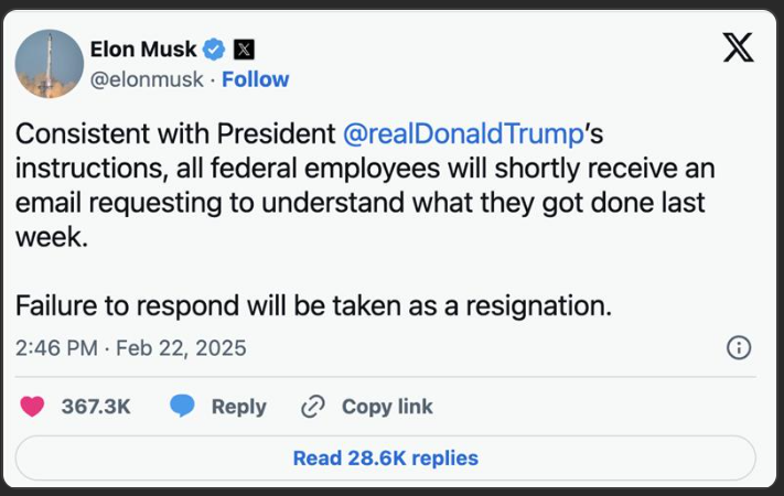 Gamergurl831's tweet photo. @elonmusk , I used to be a fan of yours back before you laid off a ton of workers. You might win us old fans back for this new party, but I am going to need to understand what you got done last week to help our country.

Failure to respond will be taken as a resignation. https://t.co/iQPnws0VOO