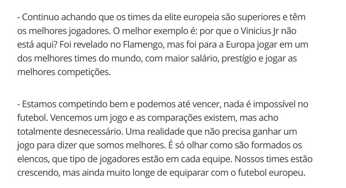 Imagino o que se passou na mente dos jogadores do Flamengo ao ouvirem o Filipe Luis falar isso antes do jogo contra o Bayern kkkkkkkkk FL matou a confiança dos caras, não foi à toa a quantidade de erros bobos