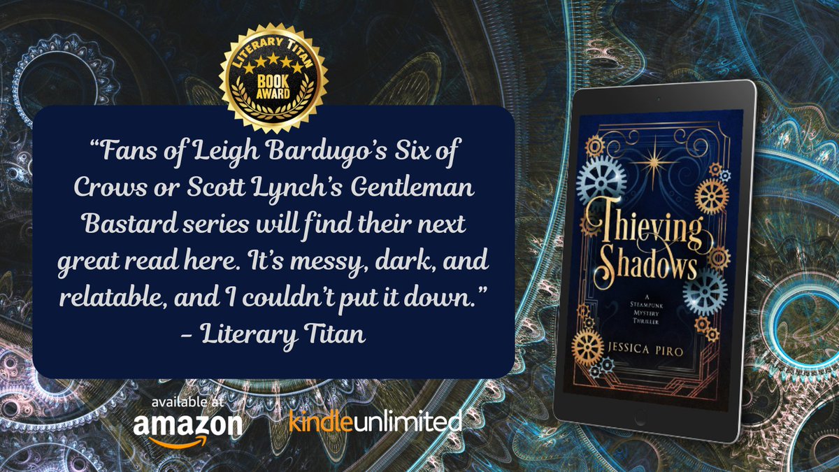 Jessica Piro (@authorpiro) on Twitter photo Calling fans of #sixofcrows and the #gentlemenbastardseries 
You might enjoy Thieving Shadows! 
books2read.com/TShadows 
#indieauthor #amazonbooks #kindleunlimited #steampunk #steampunkbooks #mystery #thriller #romance #cleanread #darkfantasy #grimdark #writingcommunity Calling fans of #sixofcrows and the #gentlemenbastardseries 
You might enjoy Thieving Shadows! 
books2read.com/TShadows 
#indieauthor #amazonbooks #kindleunlimited #steampunk #steampunkbooks #mystery #thriller #romance #cleanread #darkfantasy #grimdark #writingcommunity