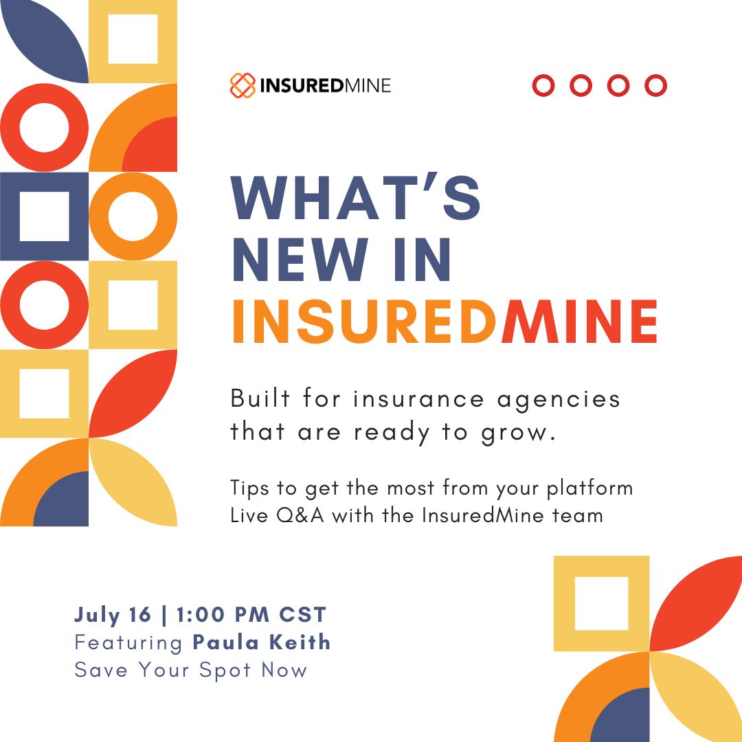 🚨 Insurance agents: Ready to scale up your agency?

Join our free webinar on July 16th to learn how to boost productivity, retention &amp; revenue using InsuredMine’s CRM.

Register now → us02web.zoom.us/webinar/regist…

#InsuranceCRM #InsurTech #InsuranceMarketing #CRMTools #AgencyGrowth