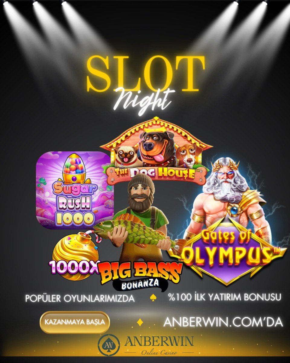 Anberwin's tweet photo. 🎰 Slot Gecesi Başlasın!
Anberwin’in en popüler slot oyunlarıyla büyük kazançlar seni bekliyor! 🔥
🎯 Sugar Rush 1000
🐶 The Dog House
🎣 Big Bass Bonanza
⚡ Gates of Olympus

🎁 %100 ilk yatırım bonusuyla şansını ikiye katla!
✨ Şimdi kazanma zamanı!

👉 Hemen oyna: https://t.co/C6aOLNDqbm
🎉 Unutma, büyük kazançlar cesur olanların!

#Anberwin #SlotNight #KazanmayaBaşla #OnlineCasino #SlotOyunları #BigBassBonanza #GatesOfOlympus #SugarRush #TheDogHouse #CasinoKeyfi #YüksekKazanç #SlotKazançları #BahisKazandırır #SlotBonus