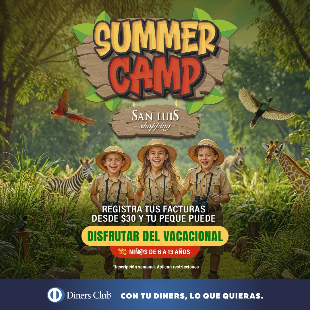 [VERANO] Empieza la temporada de verano en el #❤️delValle 😎☀️ Y tenemos el plan perfecto para los peques del hogar en nuestro SUMMER CAMP 🦓🐆🦁🐘 

Registra tus facturas desde $30 e insribe a tu guagua en nuestro vacacional .

¡Les esperamos!

*Cupos limitados