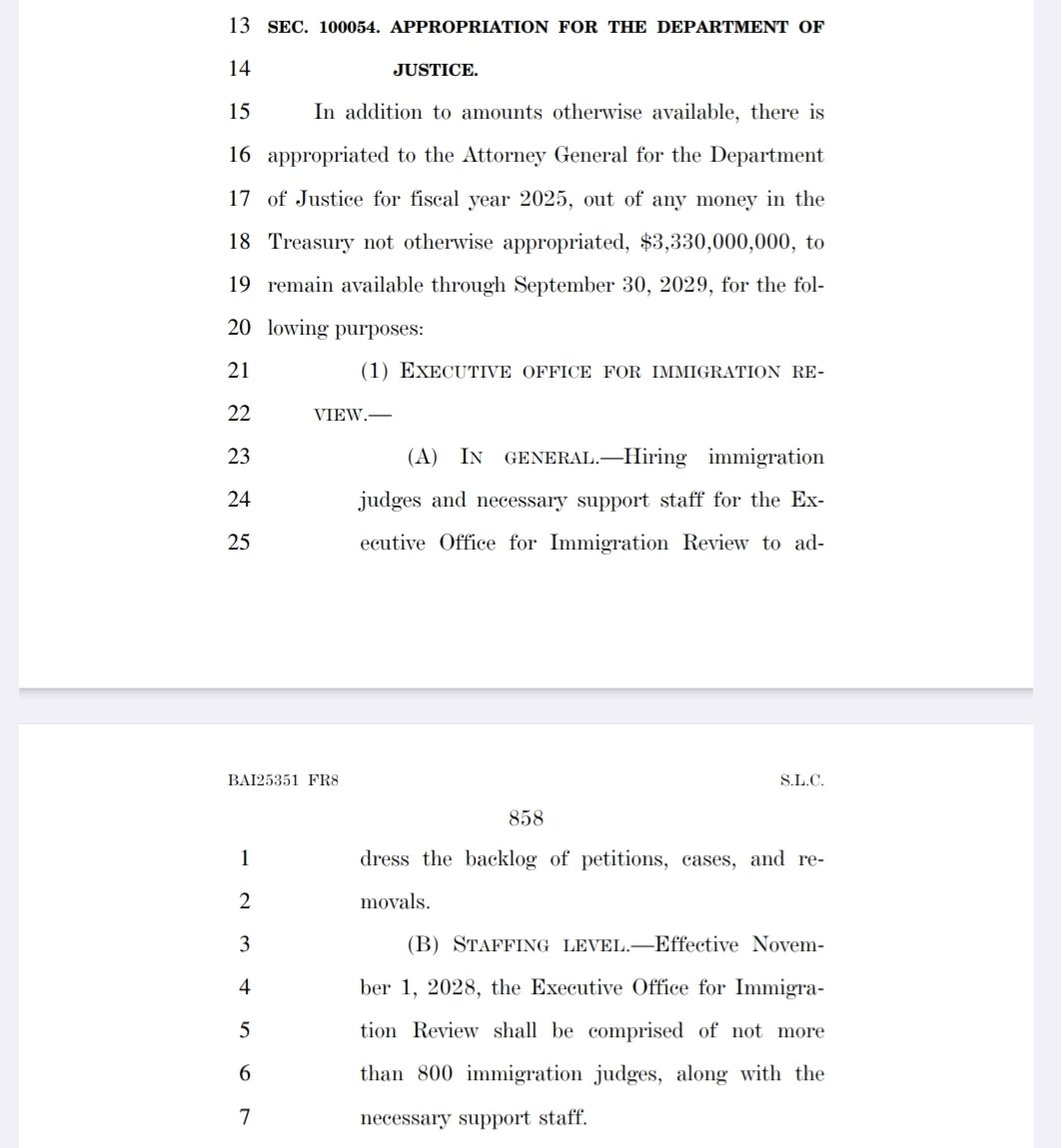 Daniel Di Martino 🇺🇸🇻🇪 (@danieldimartino) on Twitter photo EXCELLENT IMMIGRATION NEWS
The Senate bill increased appropriations from 1.25 to 3.3 billion for immigration court staff, to hire about 800 judges. This is enough to fully clear the backlog of asylum cases alongside the dismissal of recent cases.
Learn more in my research below EXCELLENT IMMIGRATION NEWS
The Senate bill increased appropriations from 1.25 to 3.3 billion for immigration court staff, to hire about 800 judges. This is enough to fully clear the backlog of asylum cases alongside the dismissal of recent cases.
Learn more in my research below