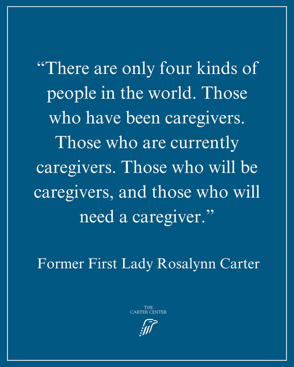 CarterCenter's tweet image. Today, the Rosalynn Carter Institute for Caregivers becomes part of the Carter Center family. We are thrilled to unite mental health and caregiving work in one program. We’re committed to advocating for caregivers and raising awareness about their challenges and contributions.