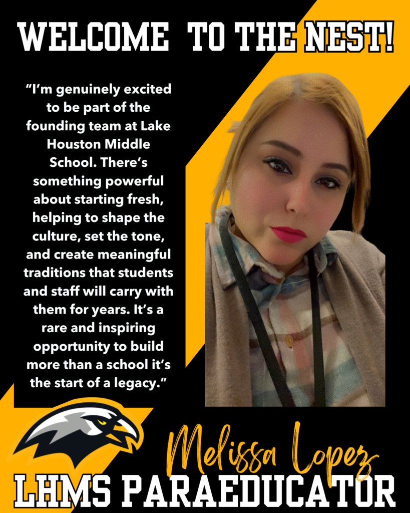 Please give a warm LHMS welcome to our Paraeducator, Ms. Lopez! #LHMSHawks
