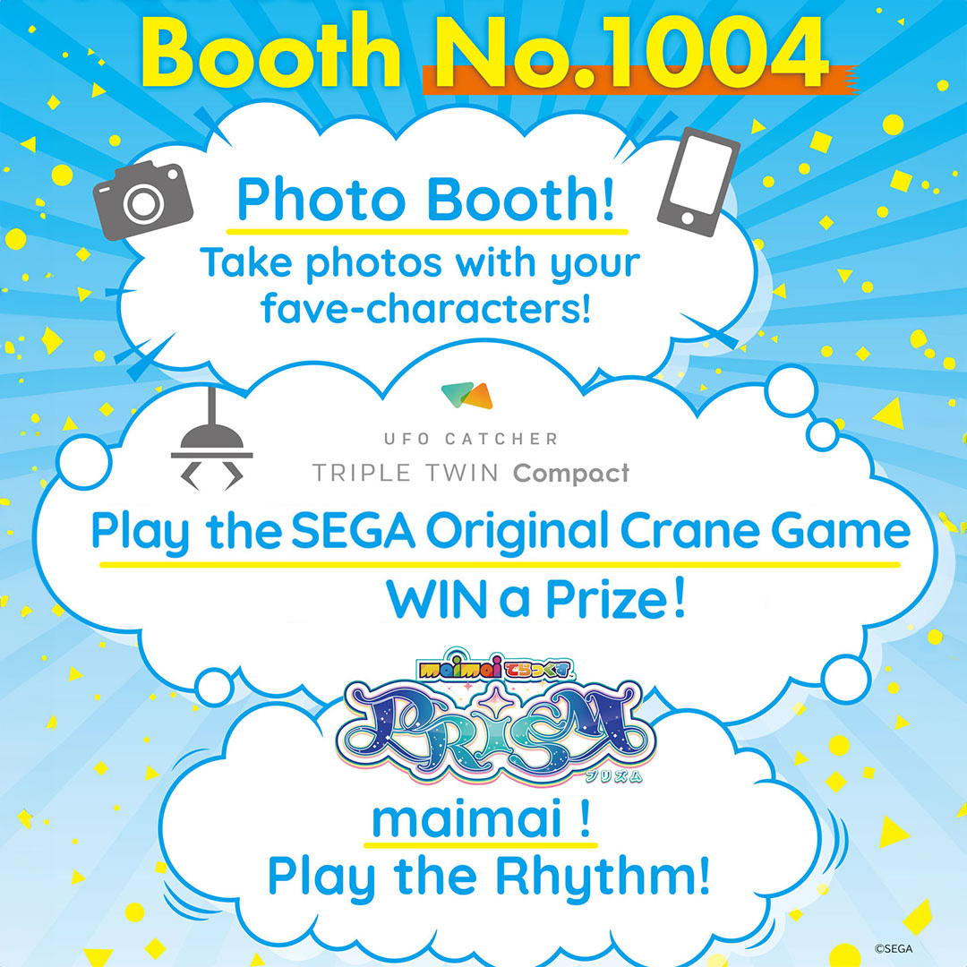 SEGA (@sega) on Twitter photo Visit the SEGA Fave's booth (#SH-1004) to explore an exciting collection of figures and plushies inspired by characters from the latest anime and video games.
Additionally, experience the thrill of interactive entertainment with SEGA Fave's original crane game, 'UFO Catcher,' 🛸 Visit the SEGA Fave's booth (#SH-1004) to explore an exciting collection of figures and plushies inspired by characters from the latest anime and video games.
Additionally, experience the thrill of interactive entertainment with SEGA Fave's original crane game, 'UFO Catcher,' 🛸