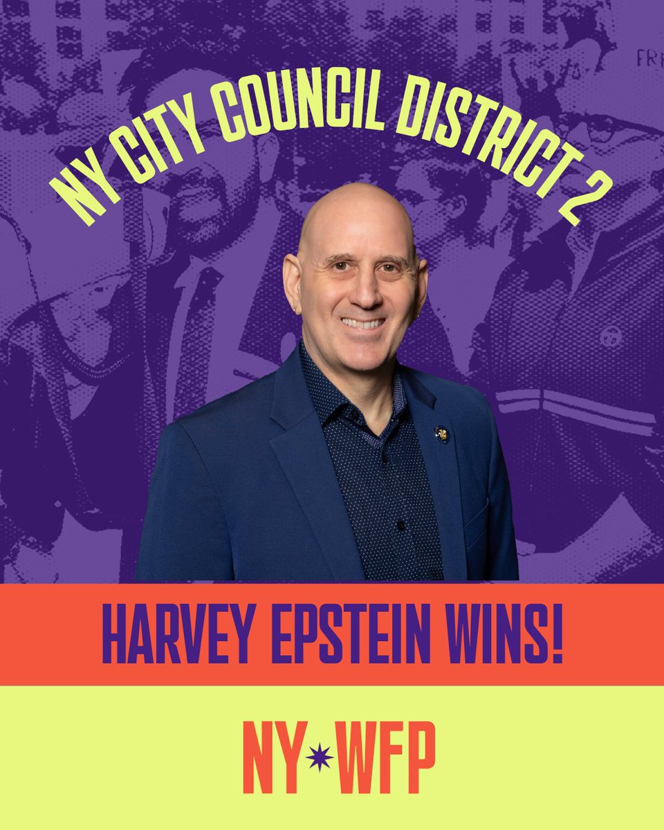 NYWFP's tweet image. VICTORY 🌟 @HarveyforNY WINS PRIMARY FOR CITY COUNCIL