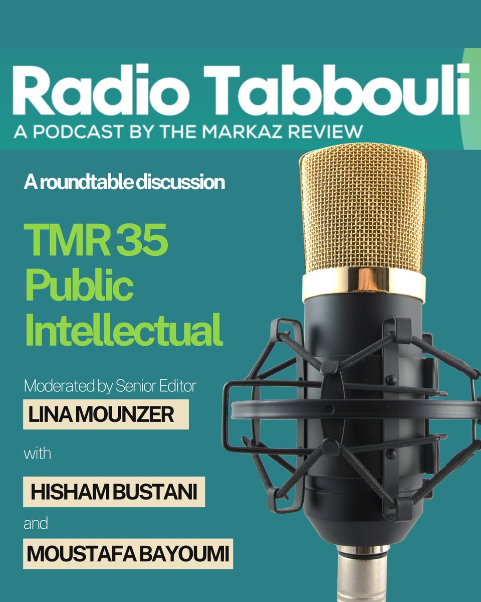 The Markaz Review is @markaz-review.bsky.social (@themarkazreview) on Twitter photo 🎙️ NEW PODCAST DROP | Who gets to be a public intellectual today?
Lina Mounzer (<a href="/warghetti/">Lina Mounzer</a>) with Hisham Bustani (<a href="/H_Bustani/">Hisham Bustani هشام البستاني</a>) & Moustafa Bayoumi (<a href="/BayoumiMoustafa/">Moustafa Bayoumi @moustafabayoumi.bsky.social</a>) on resistance, memory & literature in public life.
🎧 Listen: bit.ly/the-markaz-rev…
#TMRPodcast#LiteraryPodcast 🎙️ NEW PODCAST DROP | Who gets to be a public intellectual today?
Lina Mounzer (<a href="/warghetti/">Lina Mounzer</a>) with Hisham Bustani (<a href="/H_Bustani/">Hisham Bustani هشام البستاني</a>) & Moustafa Bayoumi (<a href="/BayoumiMoustafa/">Moustafa Bayoumi @moustafabayoumi.bsky.social</a>) on resistance, memory & literature in public life.
🎧 Listen: bit.ly/the-markaz-rev…
#TMRPodcast#LiteraryPodcast