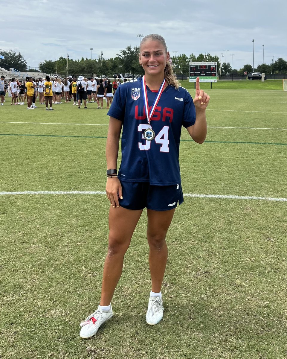 MarylandWLax's tweet image. PAN-AMERICAN CHAMPIONS 🥇
A huge congratulations to Kori and @USAWLax on winning the first-ever Pan-American Women’s Lacrosse Championship! 🇺🇸