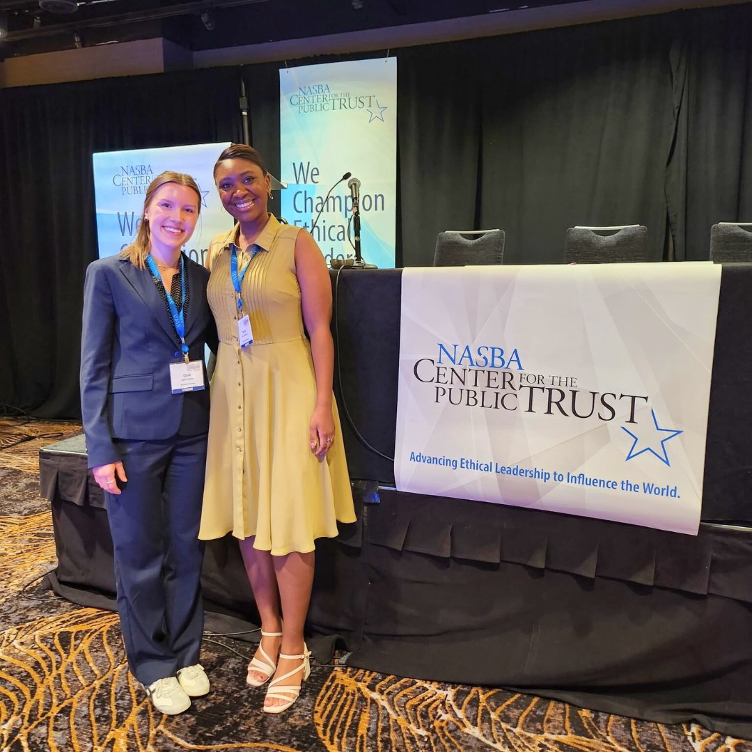 LipscombCOB's tweet image. Congratulations and shout-out to Opal Lomax and Kara Williams who represented us at the NASBA Center for Public Trust Annual Leadership Conference in Philadelphia last week! 🌟
