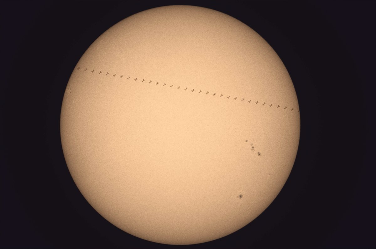 Kevin Lyons was able to catch this image of the International Space Station transiting across the sun, on June 3rd with his Stellarvue 130 Apo Triplet. #stellarvue