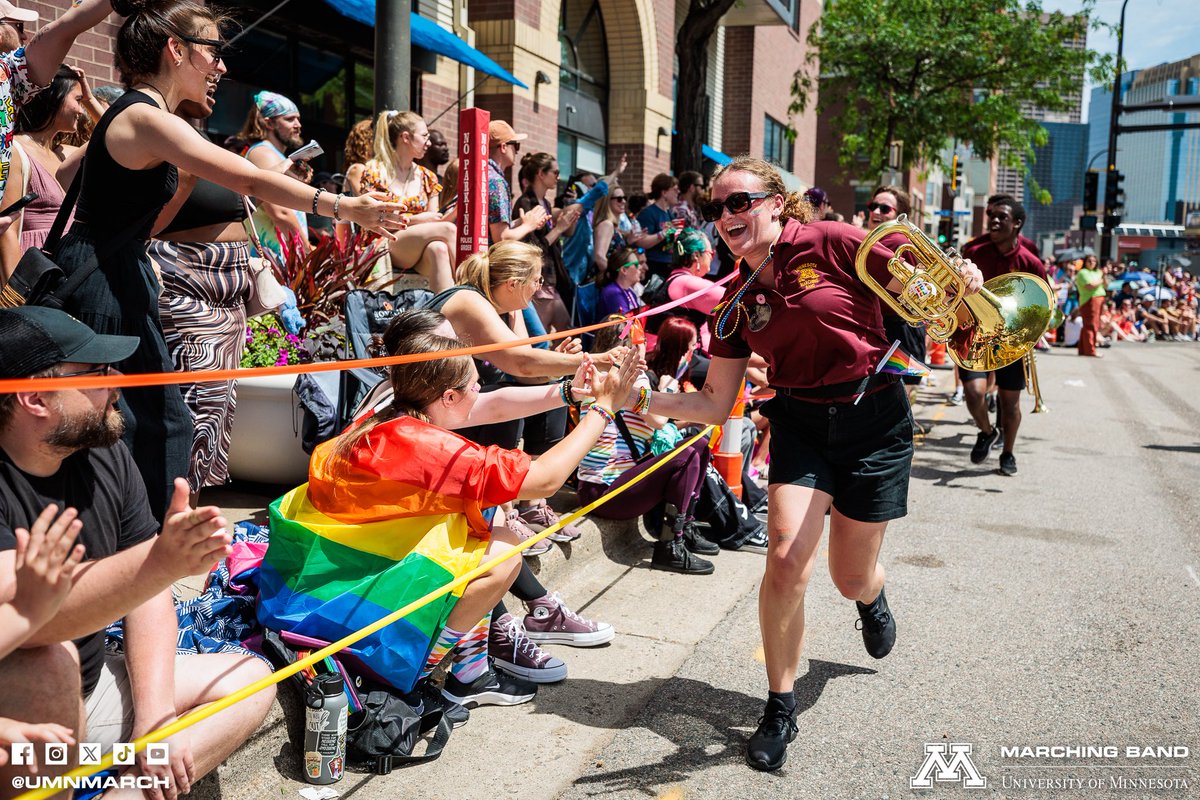 UMNmarch's tweet photo. WOW — what a parade! We marched, we danced, we slayed 🌈🥁🎶 Thank you for having us @TwinCitiesPride https://t.co/fx2UfJuvBO