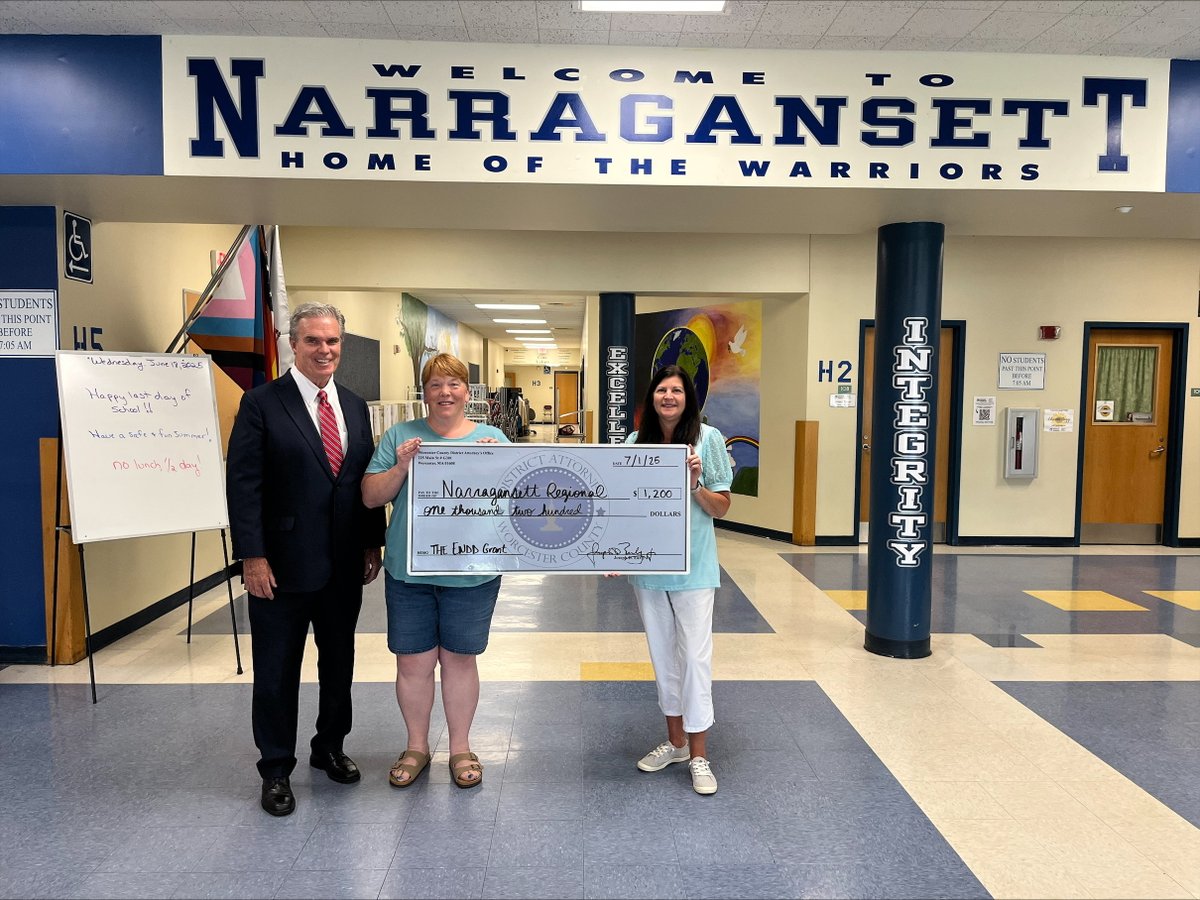 Joseph D. Early Jr. (@worcesterda) on Twitter photo We are happy to support <a href="/NRHSWarriors/">Narragansett HS</a> and the Narragansett Regional School District with our #theENDD Grant for their annual Gansett Arrives Alive Program (GAAP) Day! Thank you to Ann Lyons, GAAP Day Coordinator, for joining us! We are happy to support <a href="/NRHSWarriors/">Narragansett HS</a> and the Narragansett Regional School District with our #theENDD Grant for their annual Gansett Arrives Alive Program (GAAP) Day! Thank you to Ann Lyons, GAAP Day Coordinator, for joining us!
