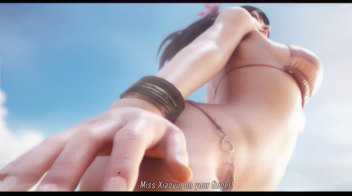Ling Xiaoyu gets gigantic and someone is stuck on her finger! #SizeTwitter #Giantess #Tekken