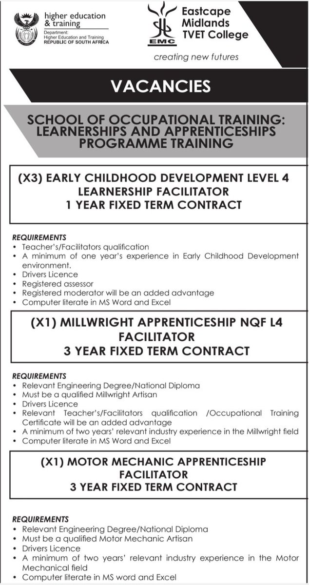 MahambaAbonga's tweet photo. VACANCIES https://t.co/HH2EIIYjm5