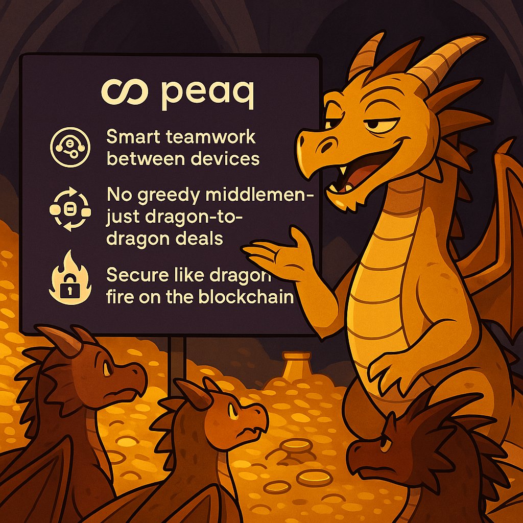 🐲 Challenge accepted! Time to explain <a href="/peaq/">peaq</a> to… dragons! 🔥

Hey mighty dragons, imagine your treasure hoarding caves are smart now. Your scales detect intruders, send alerts to your fire breathing sensors, and your treasure vault pays them in lava tokens to guard your gold all