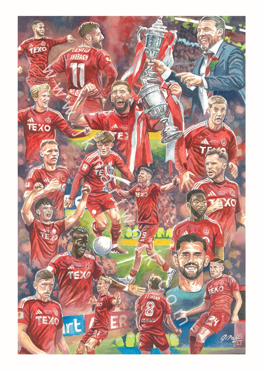 hi <a href="/tommymckay1903/">Tommy</a> <a href="/EllonReds/">Ellon Reds</a> Another 35 prints in stock now , #aberdeenfc #scottishcupwinners , just £20 A3 size, all orders will be sent out asap Rts appreciated