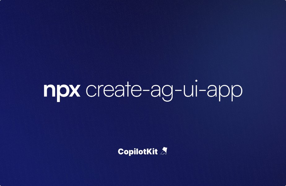 CopilotKit's tweet photo. CopilotKit created the AG‑UI protocol to address an internal need for seamless communication with any agent framework.

We chose to open source it, build in public, and collaborate with contributors to help drive broader adoption and improvement.

You can build apps where the UI streams: 
- tokens
- tools
- state
- handoffs

And even supports user interruptions (Human in the Loop)-all with just HTTP events.

Start building in minutes with one command: 
**npx create-ag-ui-app**