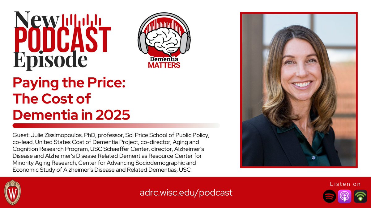How much does it cost to live with dementia? <a href="/USCAgingCog/">USC Aging and Cognition</a>'s Dr. Julie Zissimopoulos joins #DementiaMatters to discuss the U.S. Cost of Dementia Project and their 2025 report, as well as what their findings mean for individuals, care partners and public policy in the future.