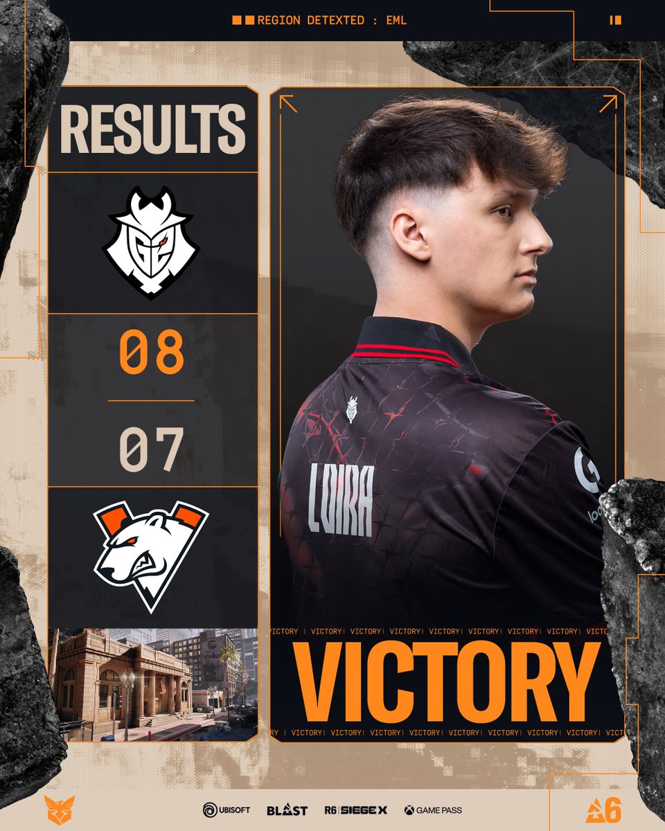 1-5 ⏩ 8-7

<a href="/G2Rainbow6/">G2 Rainbow Six</a> complete the comeback 8-7 against <a href="/virtuspro/">Virtus.pro</a> on Bank!