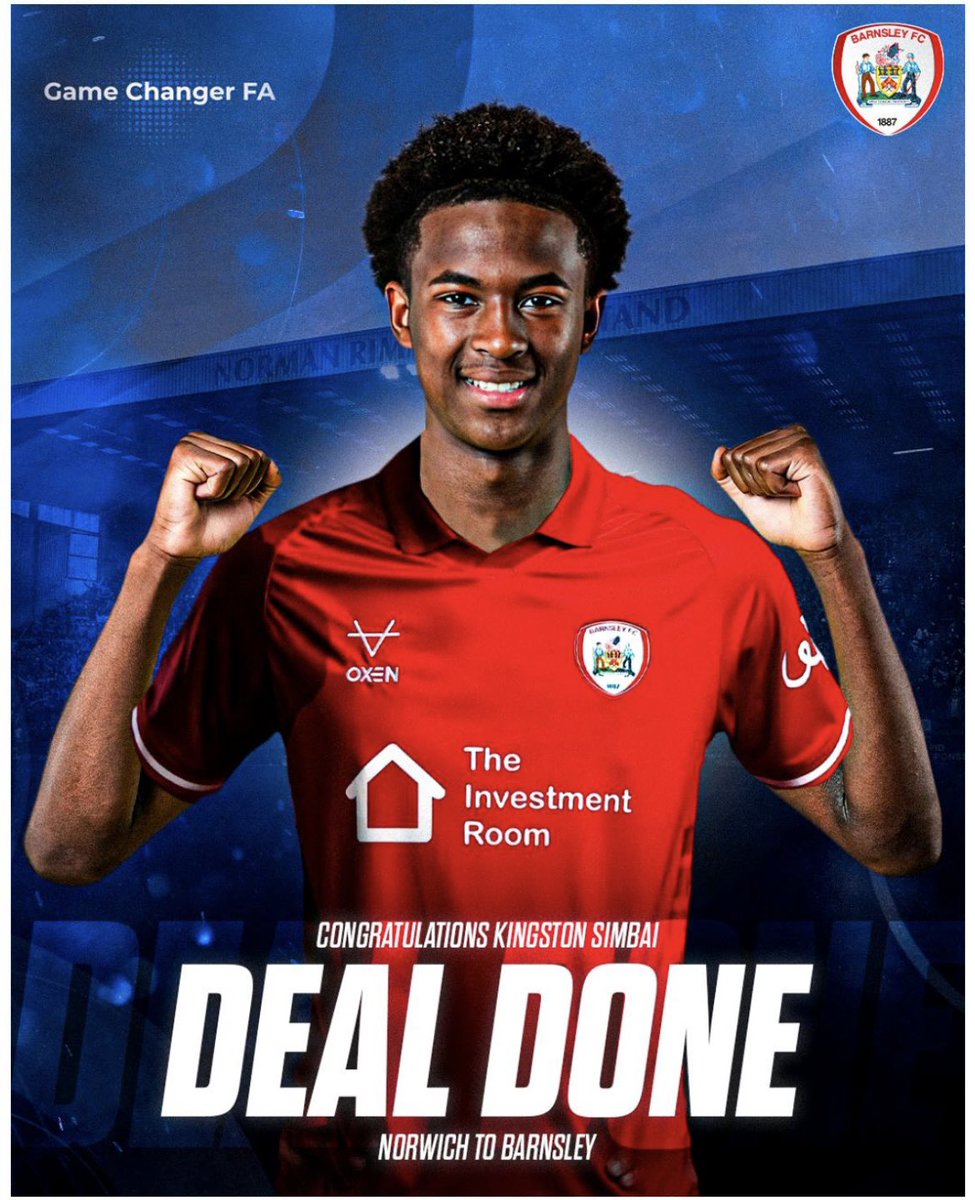 GameChanger_FA (@gamechanger_fa) on Twitter photo Congratulations to Kingston Simbai on his exciting transfer from <a href="/NorwichCityFC/">Norwich City FC</a> to <a href="/BarnsleyFC/">Barnsley FC</a> this summer!
As a standout international player for #Thailand.
We are thrilled to have played a part in securing this opportunity for you
Best of luck, Kingston! Congratulations to Kingston Simbai on his exciting transfer from <a href="/NorwichCityFC/">Norwich City FC</a> to <a href="/BarnsleyFC/">Barnsley FC</a> this summer!
As a standout international player for #Thailand.
We are thrilled to have played a part in securing this opportunity for you
Best of luck, Kingston!