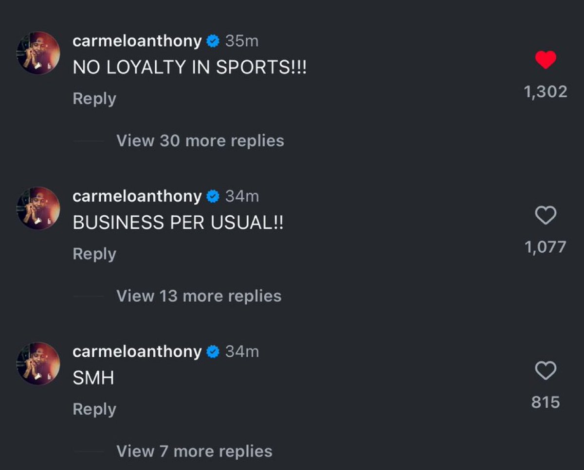 LegionHoops's tweet photo. Carmelo Anthony is not happy with the way the Bucks treated Damian Lillard https://t.co/wTtvcQLWYR