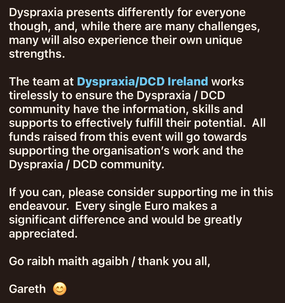 idonate.ie/fundraiser/Gar… 

m.youtube.com/watch?si=ineMC…

<a href="/dyspraxiaIRL/">Dyspraxia Ireland</a>  <a href="/CrokePark/">Croke Park</a>  <a href="/officialgaa/">The GAA</a>  #AbseilForDyspraxia