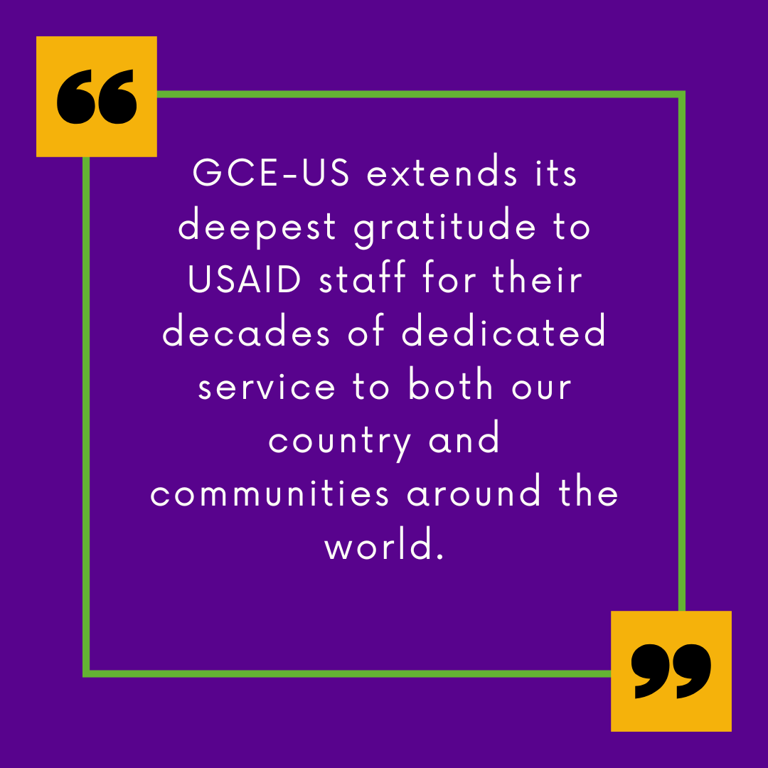 GCE-US (@gce_us) on Twitter photo We extend our deepest gratitude to #USAID staff for their decades of dedicated service to both our country and communities around the world.
Read our full statement at bit.ly/40su7Fd.
<a href="/FriendsofUSAID/">Friends of USAID</a> We extend our deepest gratitude to #USAID staff for their decades of dedicated service to both our country and communities around the world.
Read our full statement at bit.ly/40su7Fd.
<a href="/FriendsofUSAID/">Friends of USAID</a>
