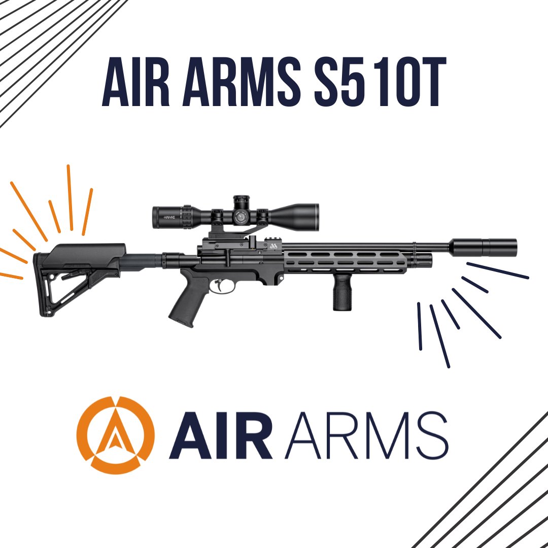 The Air Arms S510T 

 ✅ Tactical-style AR stock with adjustable cheekpiece &amp; butt-pad
 ✅ Integrated Picatinny rails for all your accessories
 ✅ Smooth side lever action with regulated consistency
 ✅ Available in .177 &amp; .22

#AirRifle #shooting #pestcontrol
