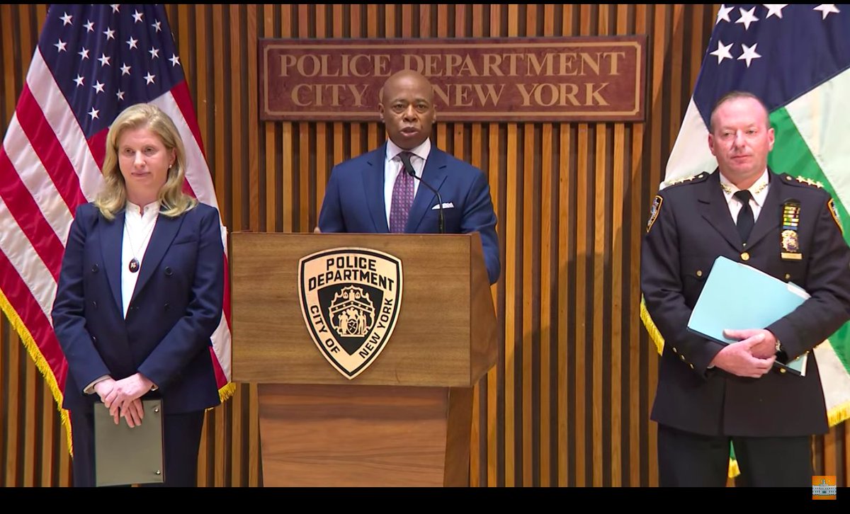 Mayor Adams, announcing quarterly crime stats, shifts into a bit of a campaigny tone:

"Experience matters, and you're seeing the results of that," he says.

(Mamdani, his main opponent in the general election, has been criticized for a relatively thin resume)
