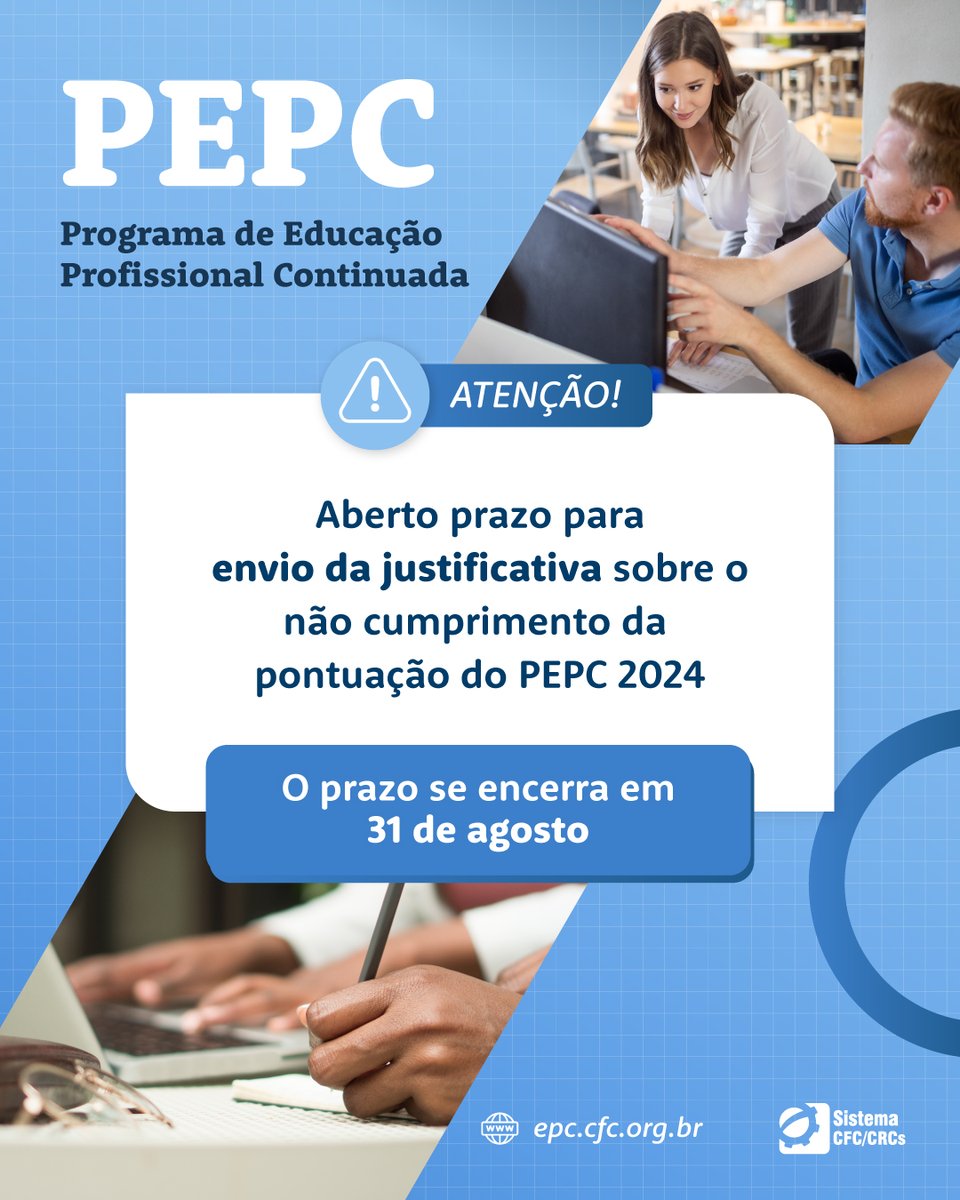 crcpiaui's tweet photo. 📢 Contadores, atenção! 

O prazo para justificar a falta de pontuação no PEPC 2024 vai até 31/08/2025.

Quem se enquadra na  NBC PG 12 (R4) e não alcançou os 40 pontos deve enviar justificativa ao seu CRC.

Sem isso, pode haver sanções!

Mais infos em: https://t.co/M0R6FbDGrP https://t.co/VjFikAzP1s