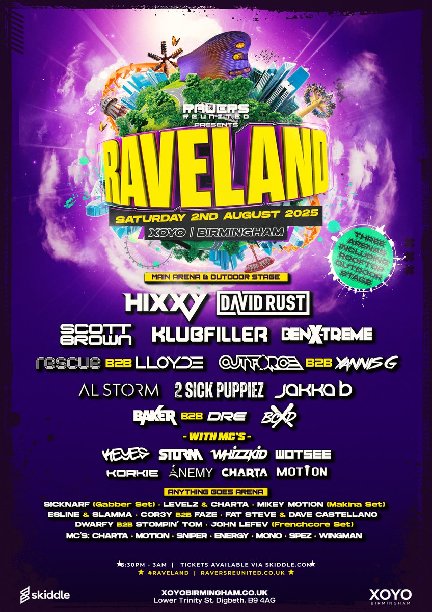 🎧 Upcoming! 🔊 🎶 😁
👉 2nd August - Birmingham 🌞🌈
🎪 Ravers Reunited - Raveland 2025 😍 

Event Link 👇
fb.me/e/8DL2EG6WW
Ticket Link 👇
skiddle.com/e/40922462

At the iconic XOYO in Birmingham! 🌈
Catch me doing my thing Sicknarf Style! 💪🙌