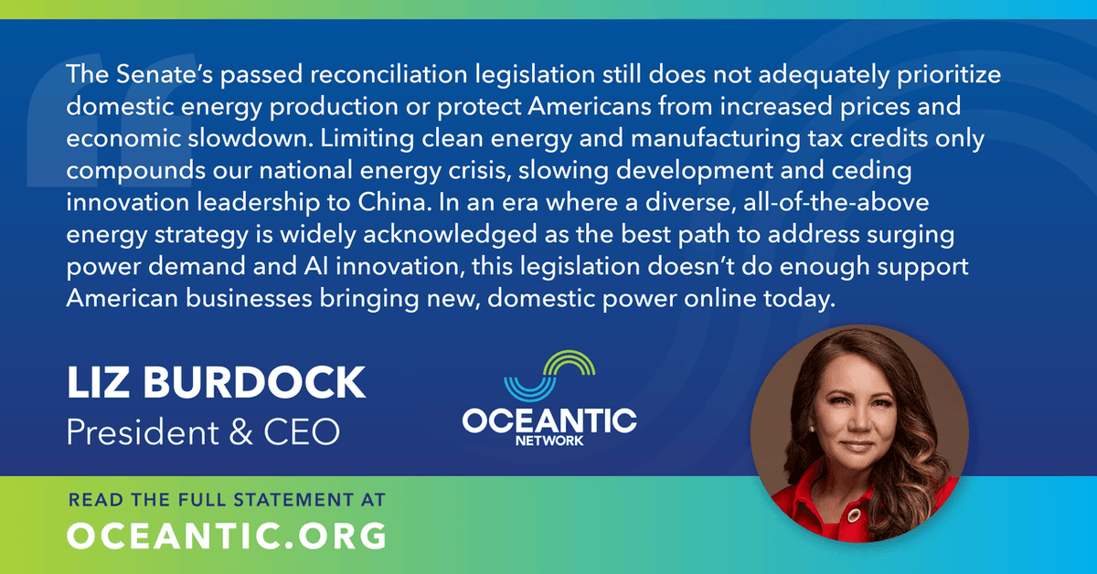 ⚠️ Senate reconciliation vote undermines U.S. clean energy progress ⚠️ 

Today’s Senate vote maintained some IRA provisions—but introduced shortsighted energy policies that will raise energy prices, stall critical energy development, and cede AI innovation and global clean energy