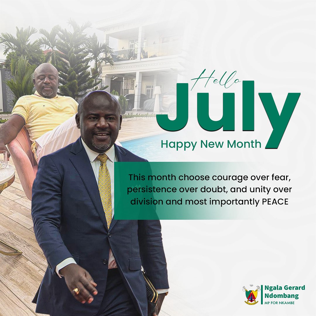 Welcome to the second half of 2025. Happy New Month!

As we step boldly into July, we also enter the second half of this remarkable year.  Let this be a moment of reflection, renewal, and rededication to our goals, our duties, and our nation.

#HappyNewMonth #July2025 #Cameroon